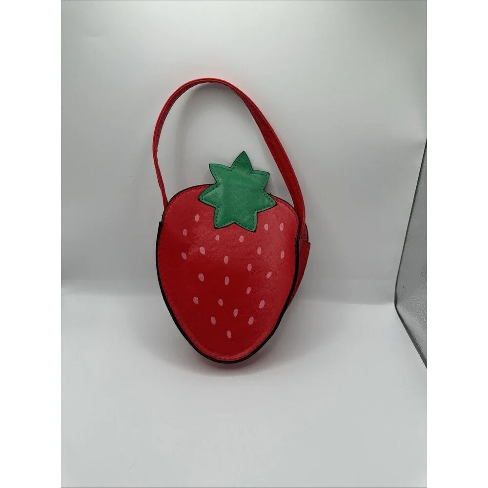 Strawberry Shaped Crossbody Bag Faux Leather Novelty Purse Kids Girls NWOT